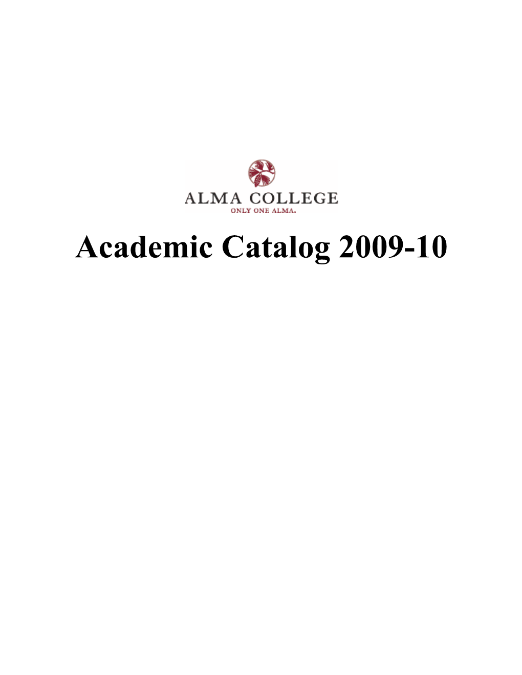 Academic Catalog 2009-10 | Alma College