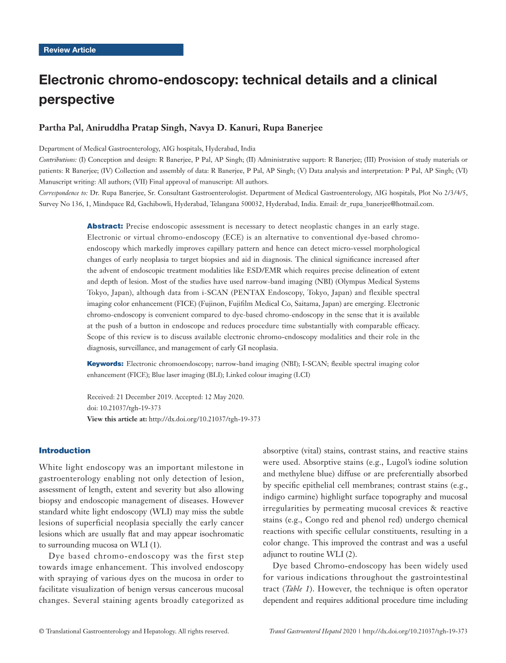 Electronic Chromo-Endoscopy: Technical Details and a Clinical Perspective