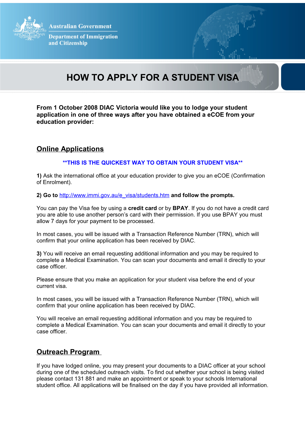 How to Apply for a Student Visa