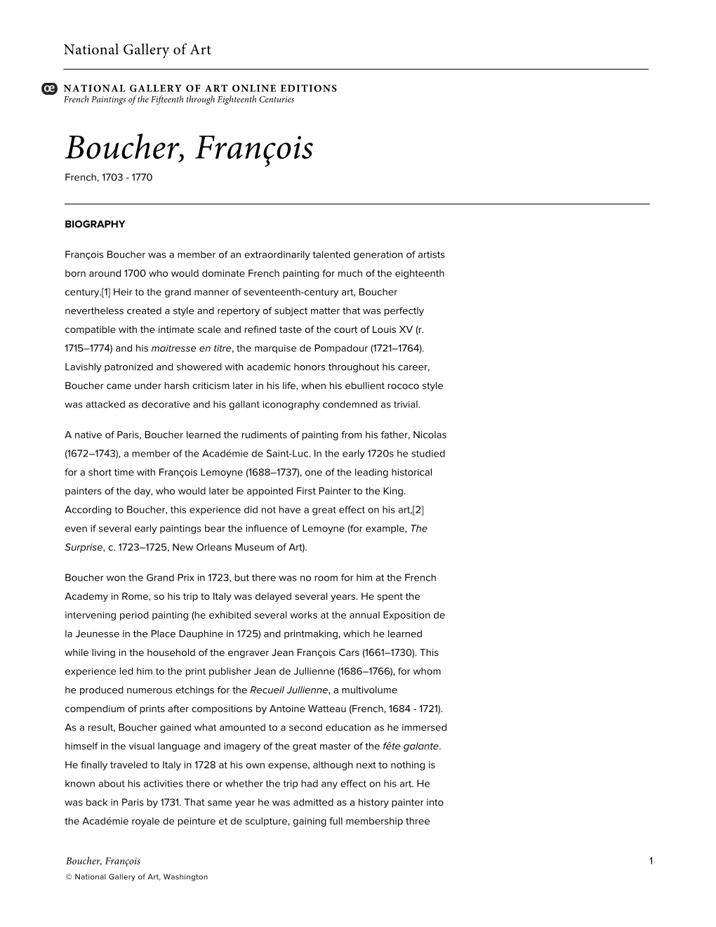 Boucher, François French, 1703 - 1770