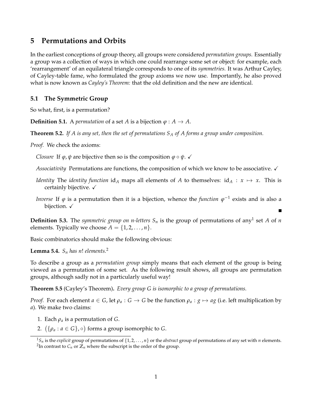 5 Permutations and Orbits