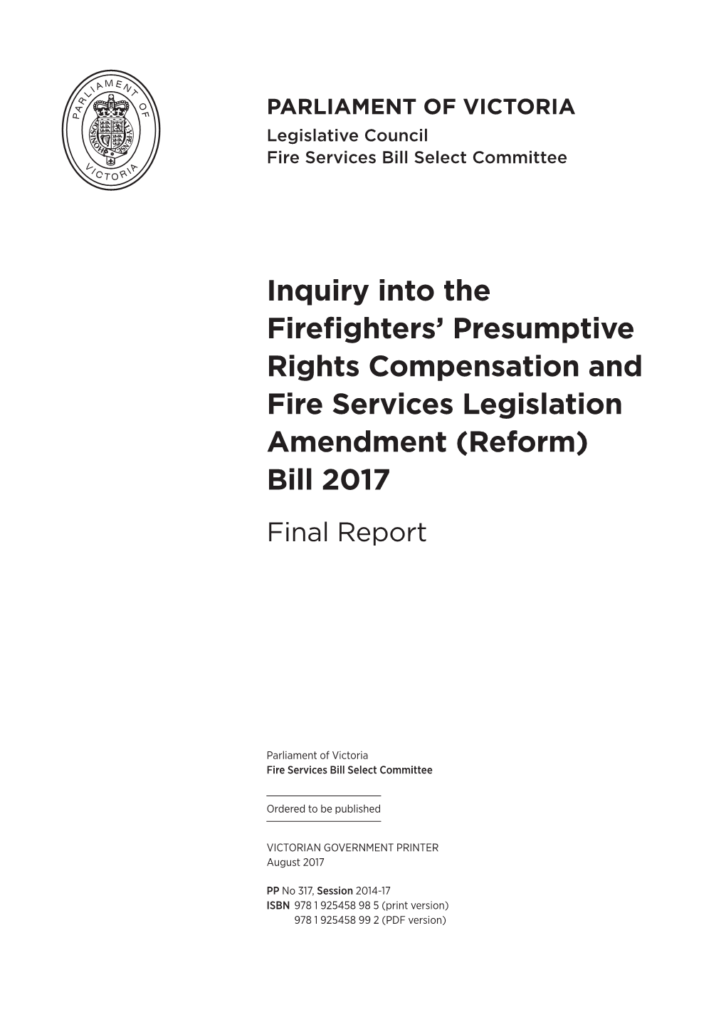 Firefighters' Presumptive Rights Compensation and Fire Services