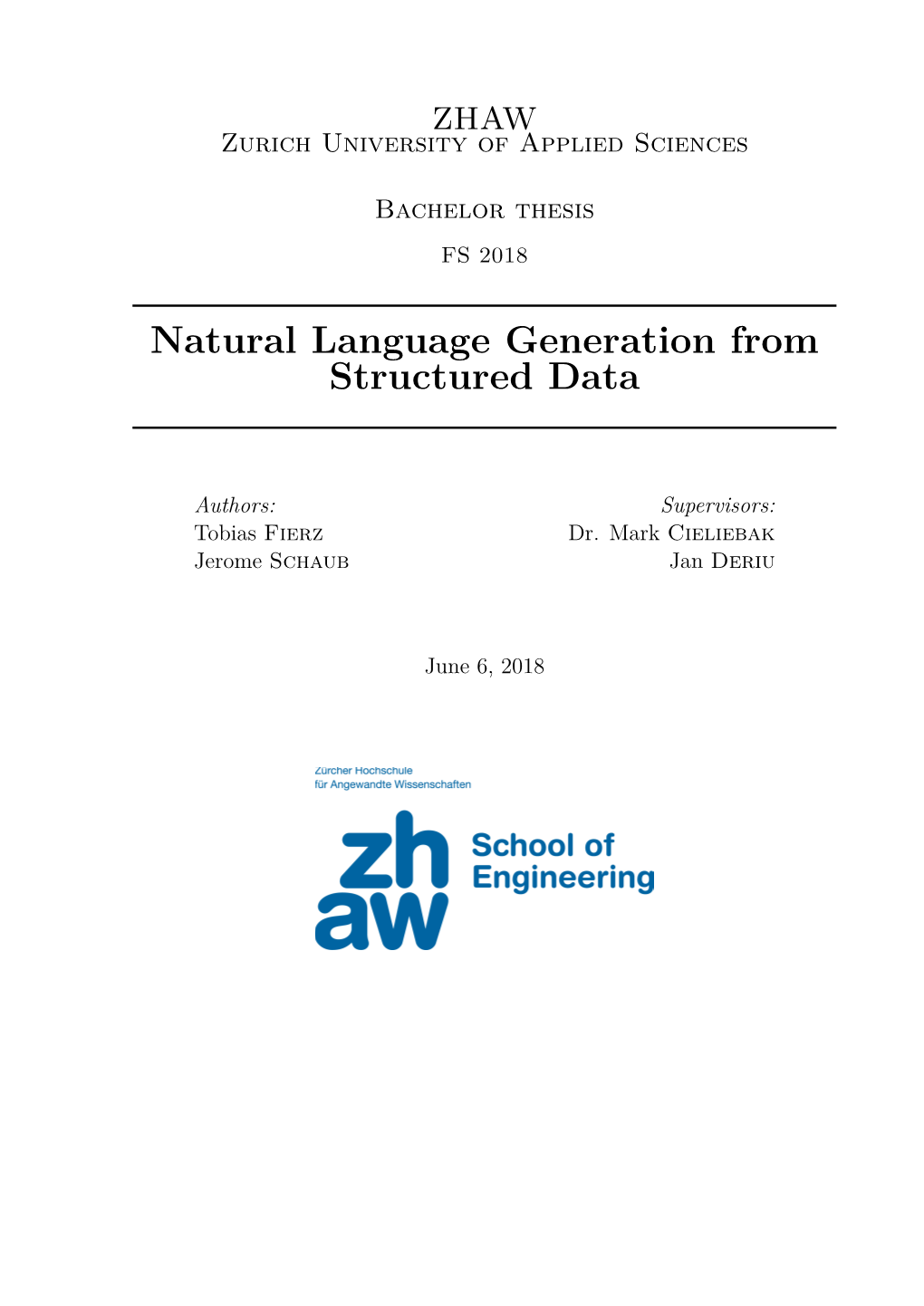 Natural Language Generation from Structured Data