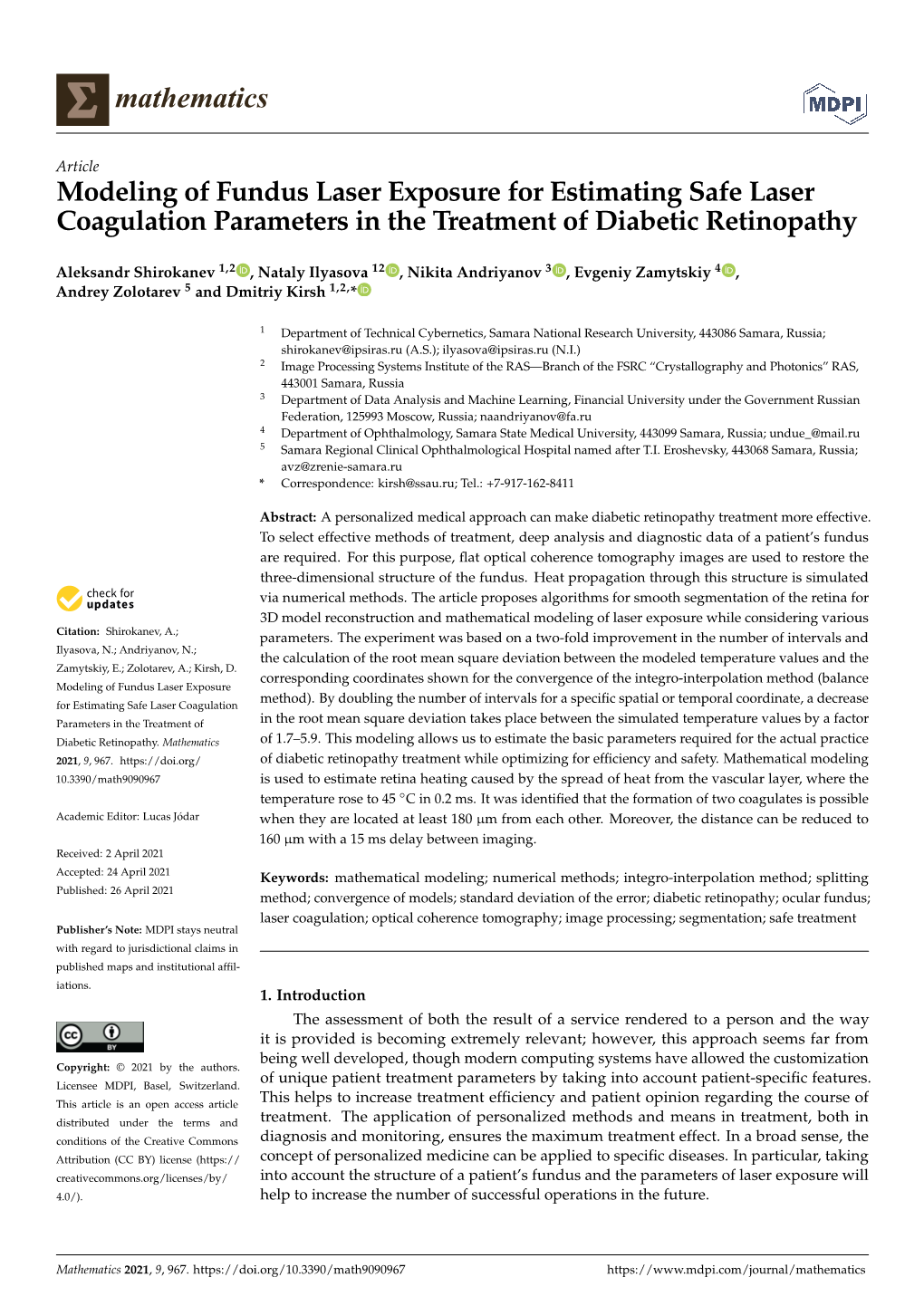 Modeling of Fundus Laser Exposure for Estimating Safe Laser Coagulation Parameters in the Treatment of Diabetic Retinopathy