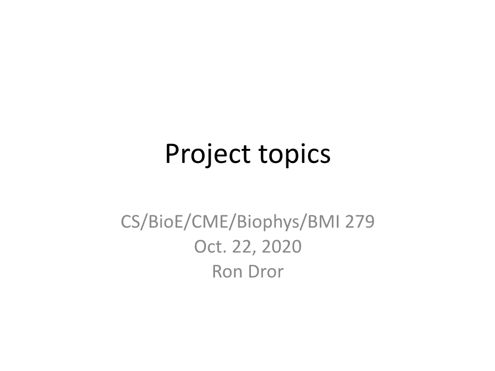 Project Topics