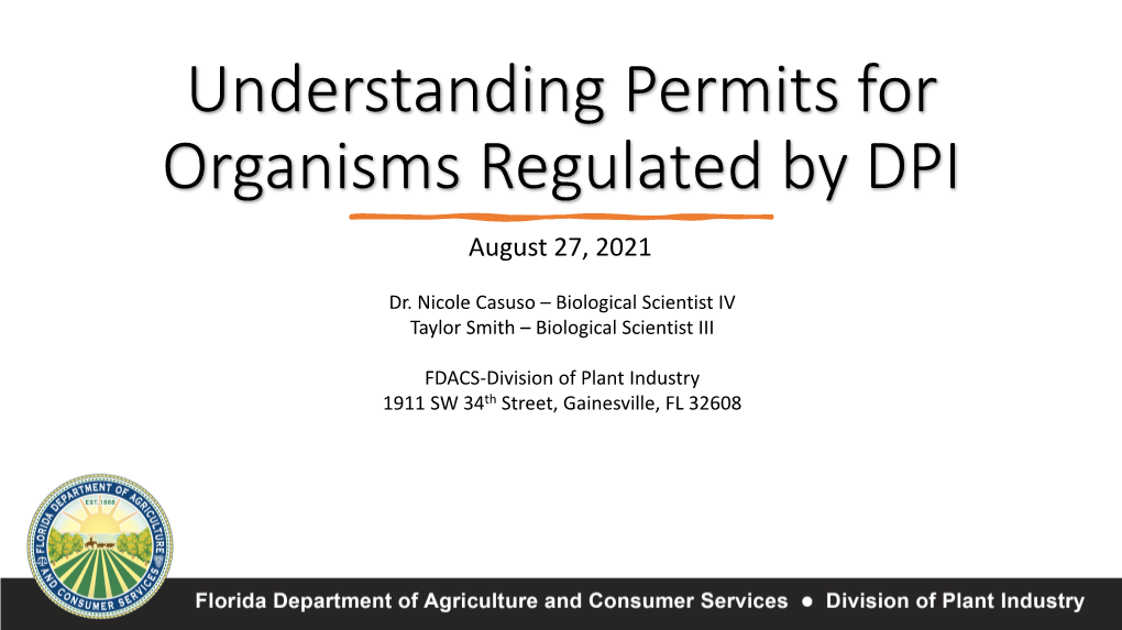 Understanding Permits for Organisms Regulated by DPI