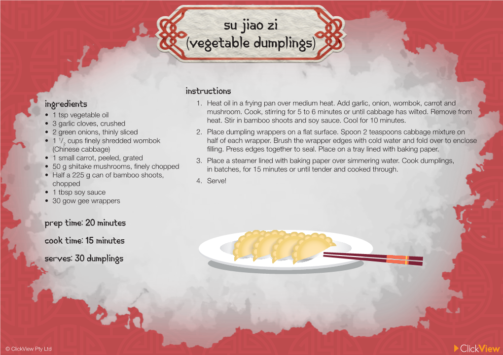 Su Jiao Zi (Vegetable Dumplings)