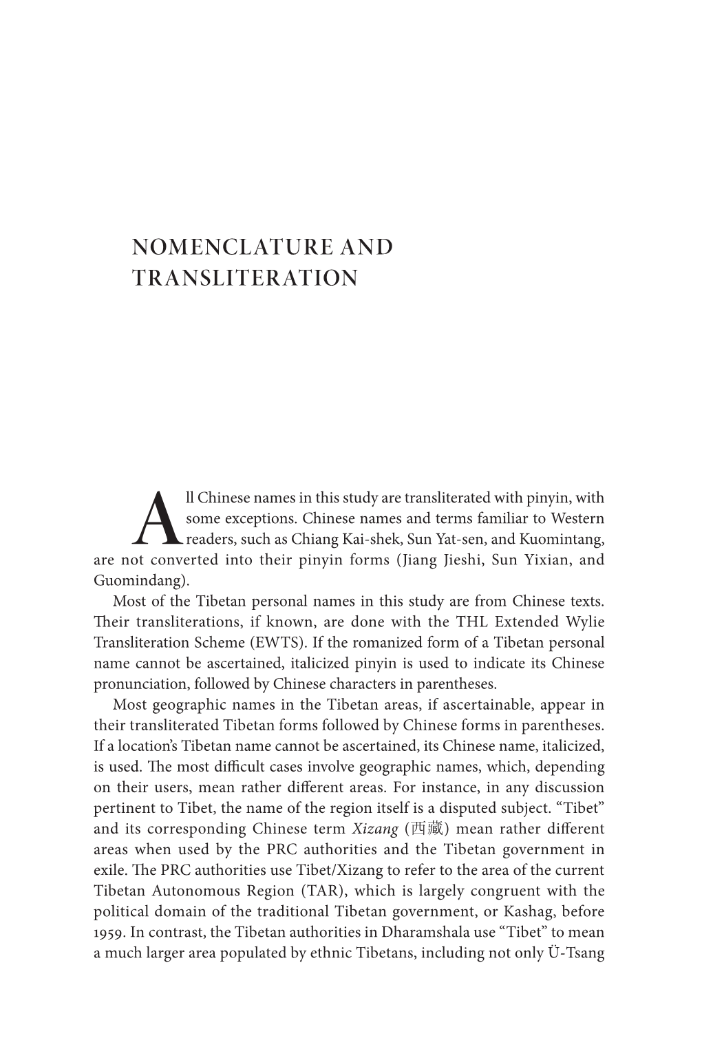 Nomenclature and Transliteration