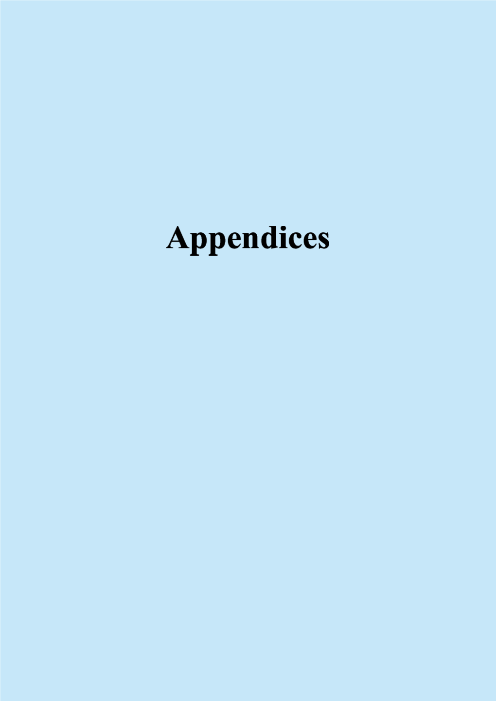 Appendices Appendices: Chapter 1