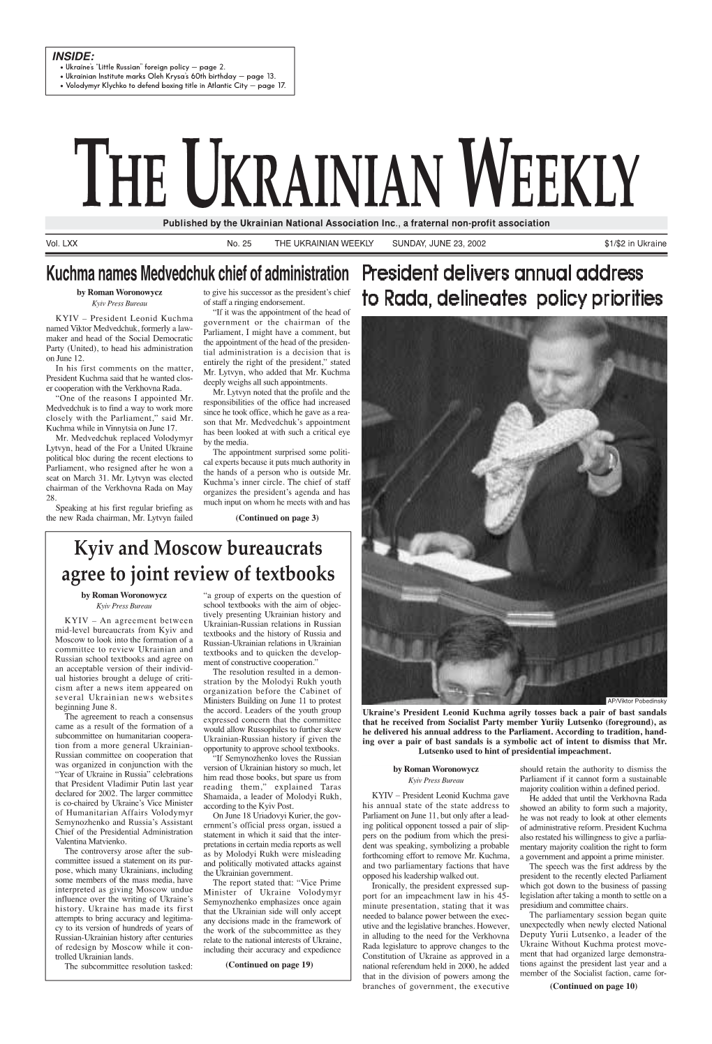 The Ukrainian Weekly 2002, No.25