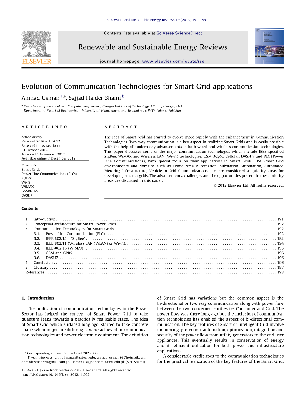 Evolution of Communication Technologies for Smart Grid Applications