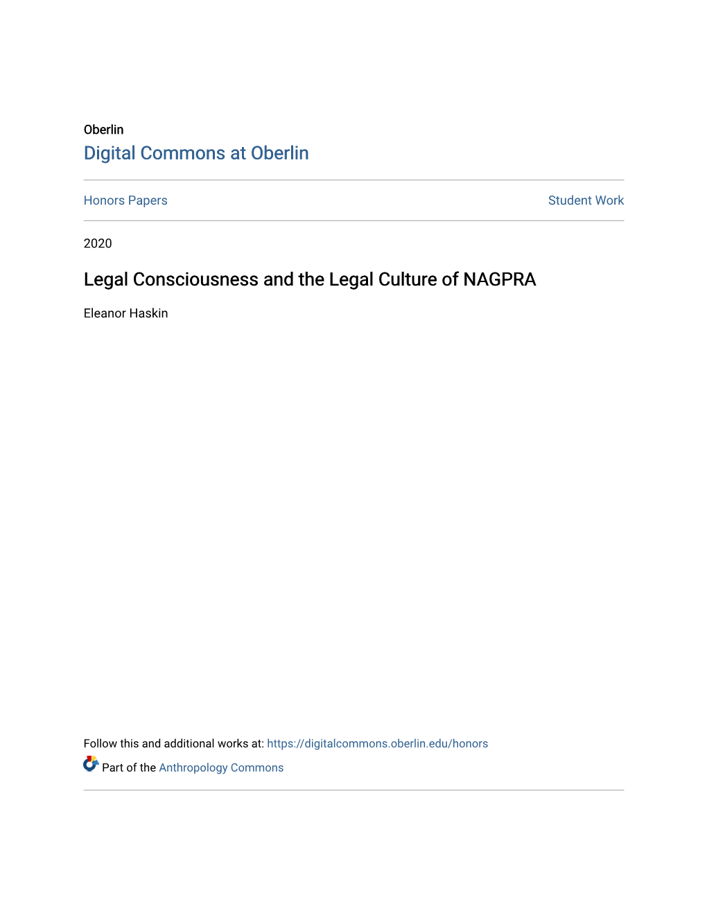 Legal Consciousness and the Legal Culture of NAGPRA