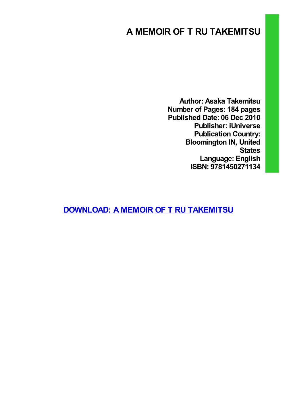 A Memoir of T Ru Takemitsu Download Free