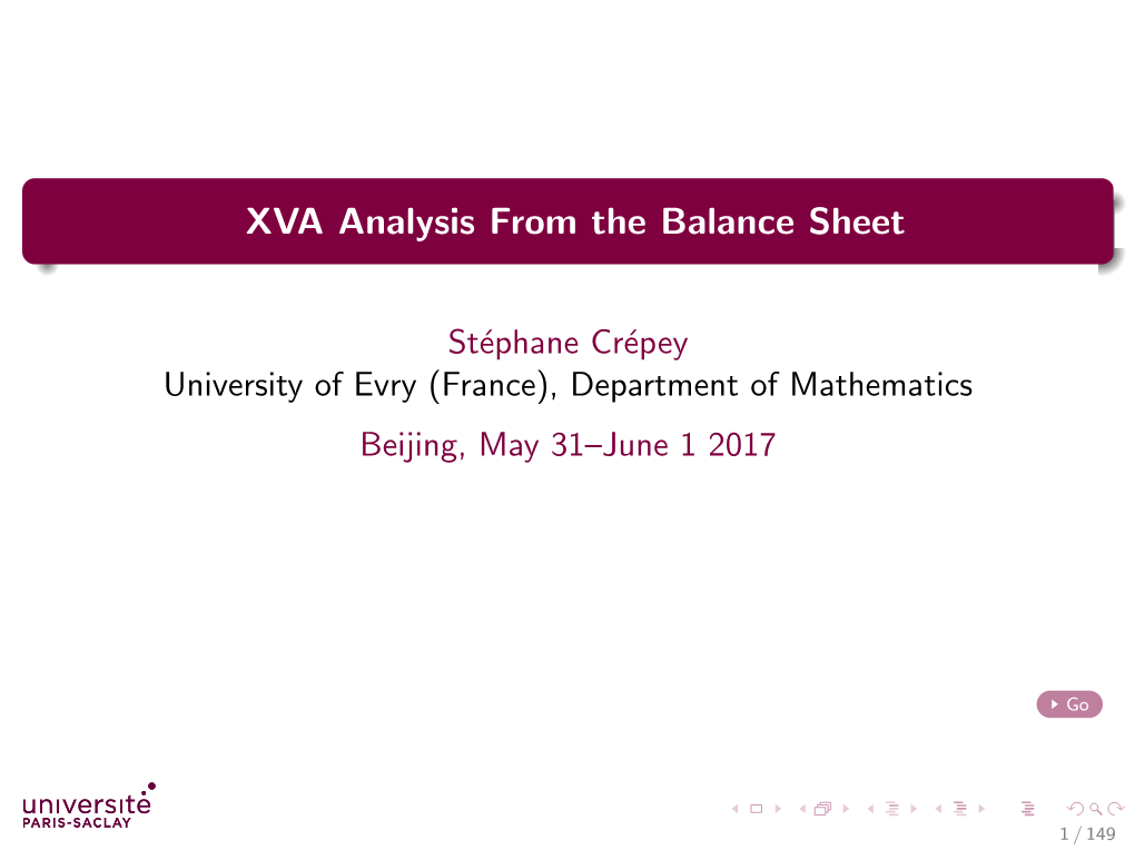 XVA Analysis from the Balance Sheet