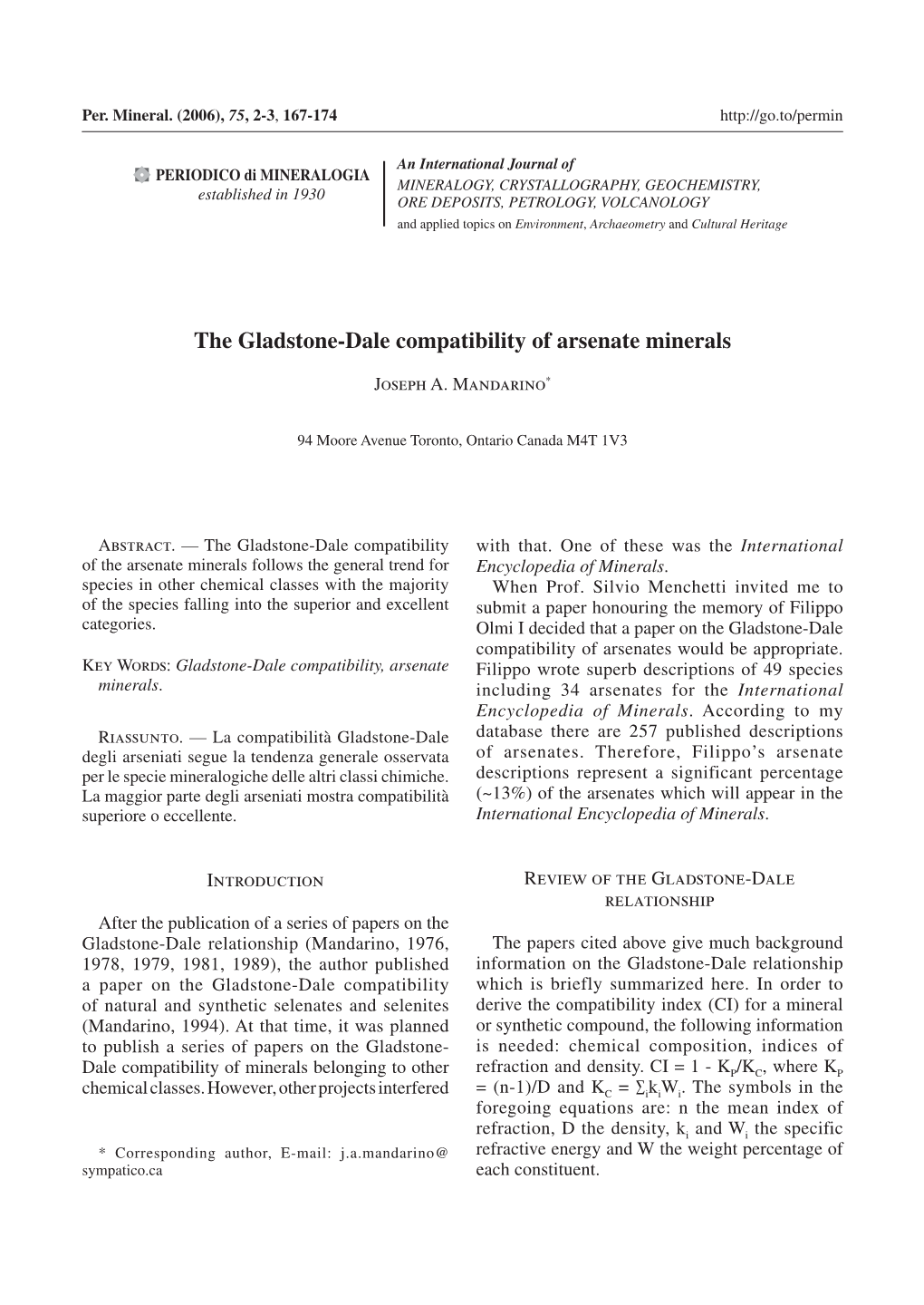 The Gladstone-Dale Compatibility of Arsenate Minerals