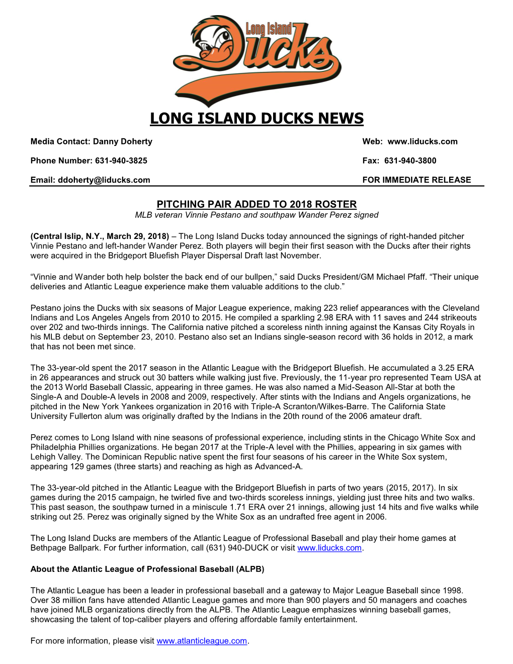 Long Island Ducks News