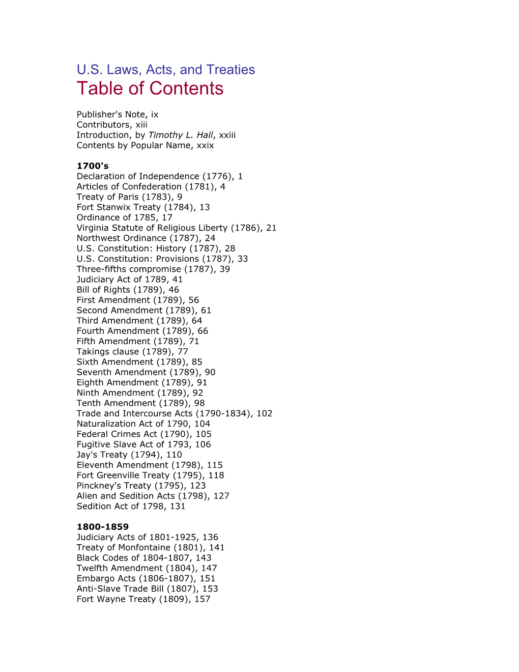 Table of Contents