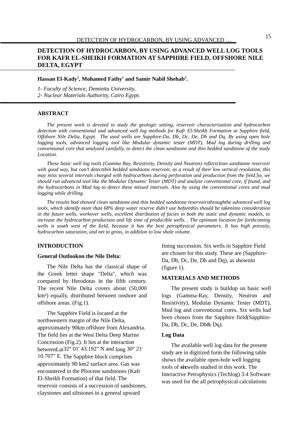 Detection of Hydrocarbon