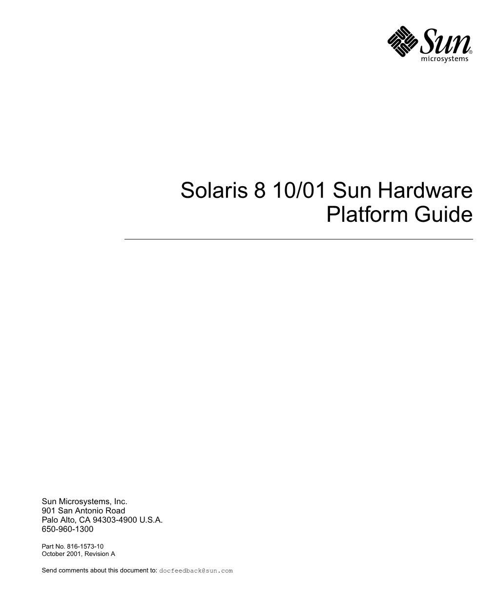 Solaris 8 10/01 Sun Hardware Platform Guide