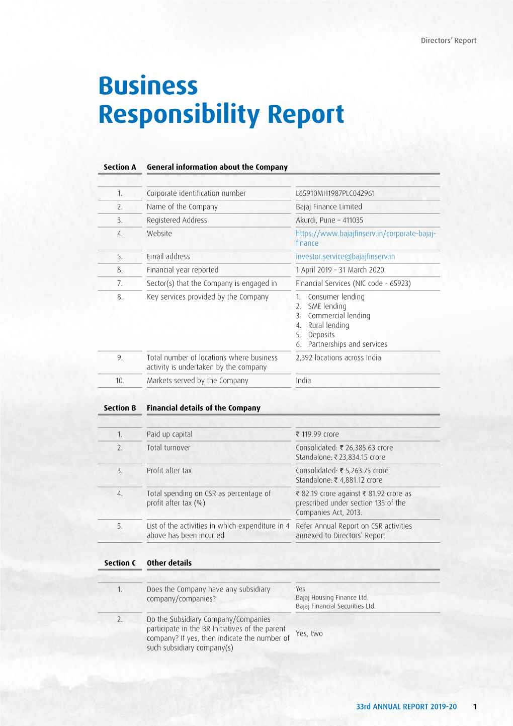 Business Responsibility Report