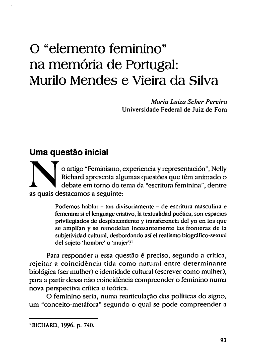 Na Memória De Portugal: Murilo Mendes E Vieira Da Silva