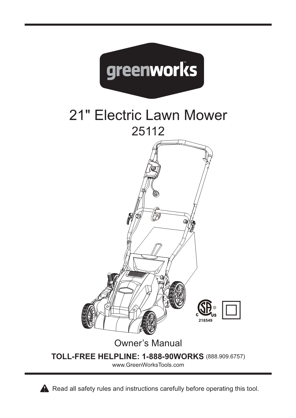 21" Electric Lawn Mower 25112