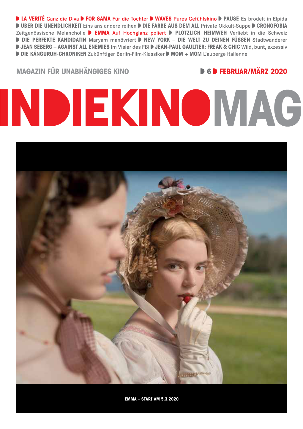 D 6 D FEBRUAR/MÄRZ 2020 Magazin FÜR Unabhängiges Kino