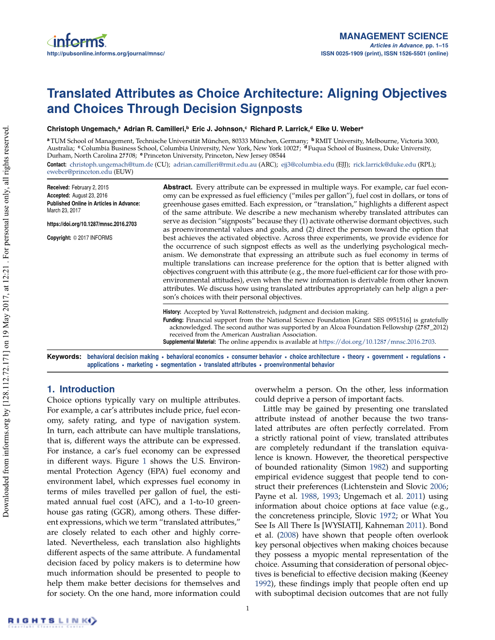 Translated Attributes As Choice Architecture: Aligning Objectives and Choices Through Decision Signposts
