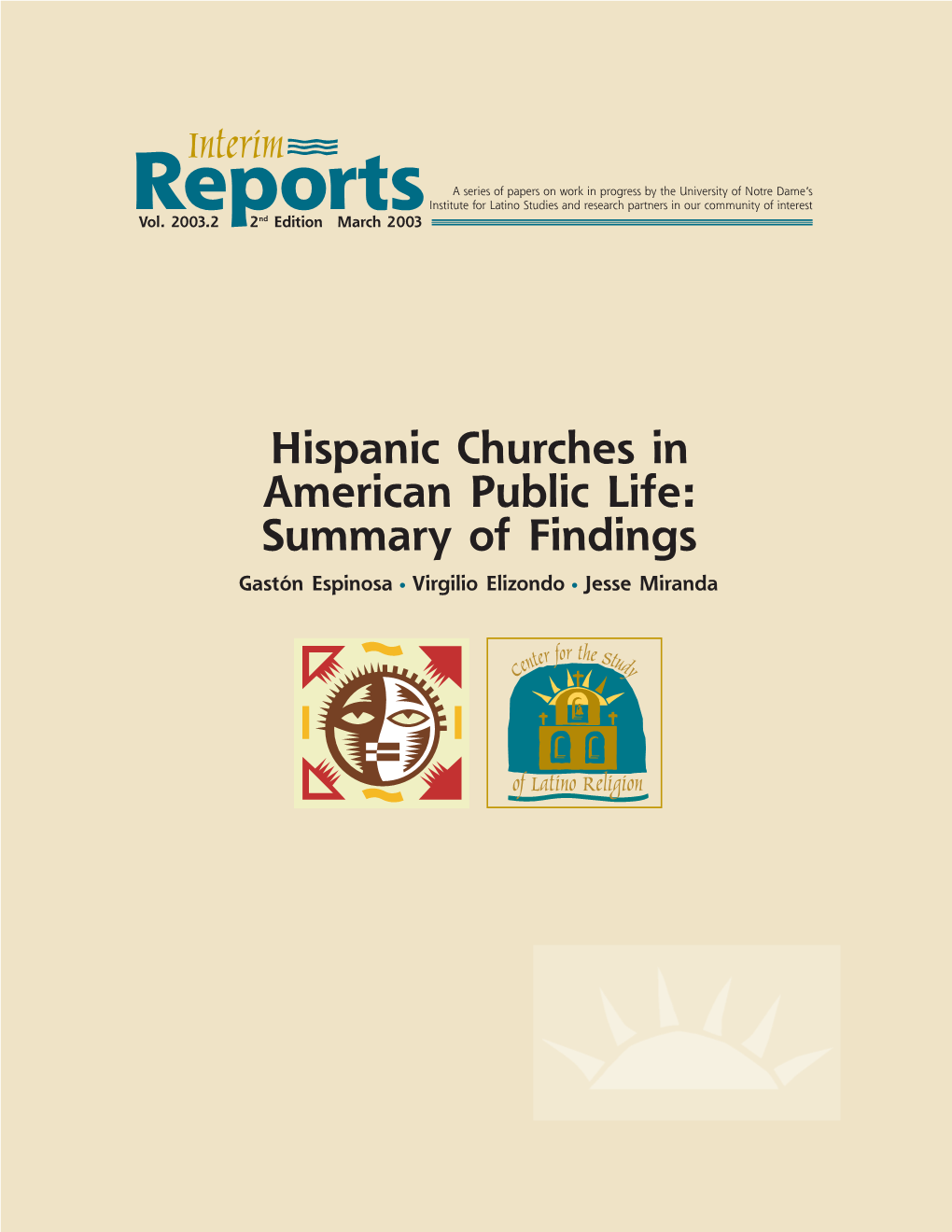 Reports Hispanic Churches in American Public Life