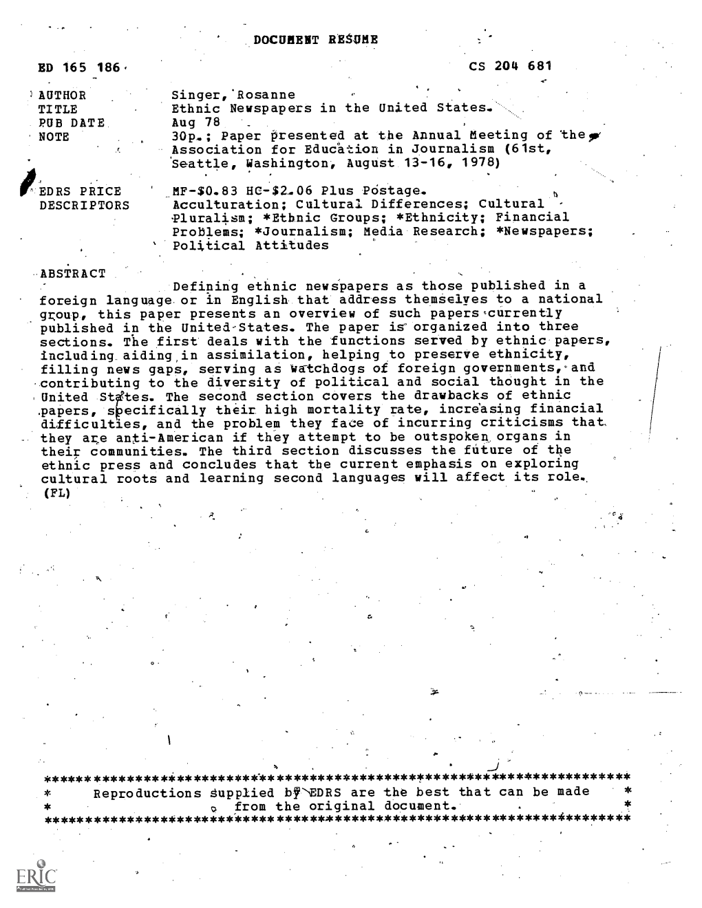 Paper Presented at the Annual Meeting of The,' Association for Educhtion in Journalism (61St, Seattle, Washington, August 13-16, 1978)