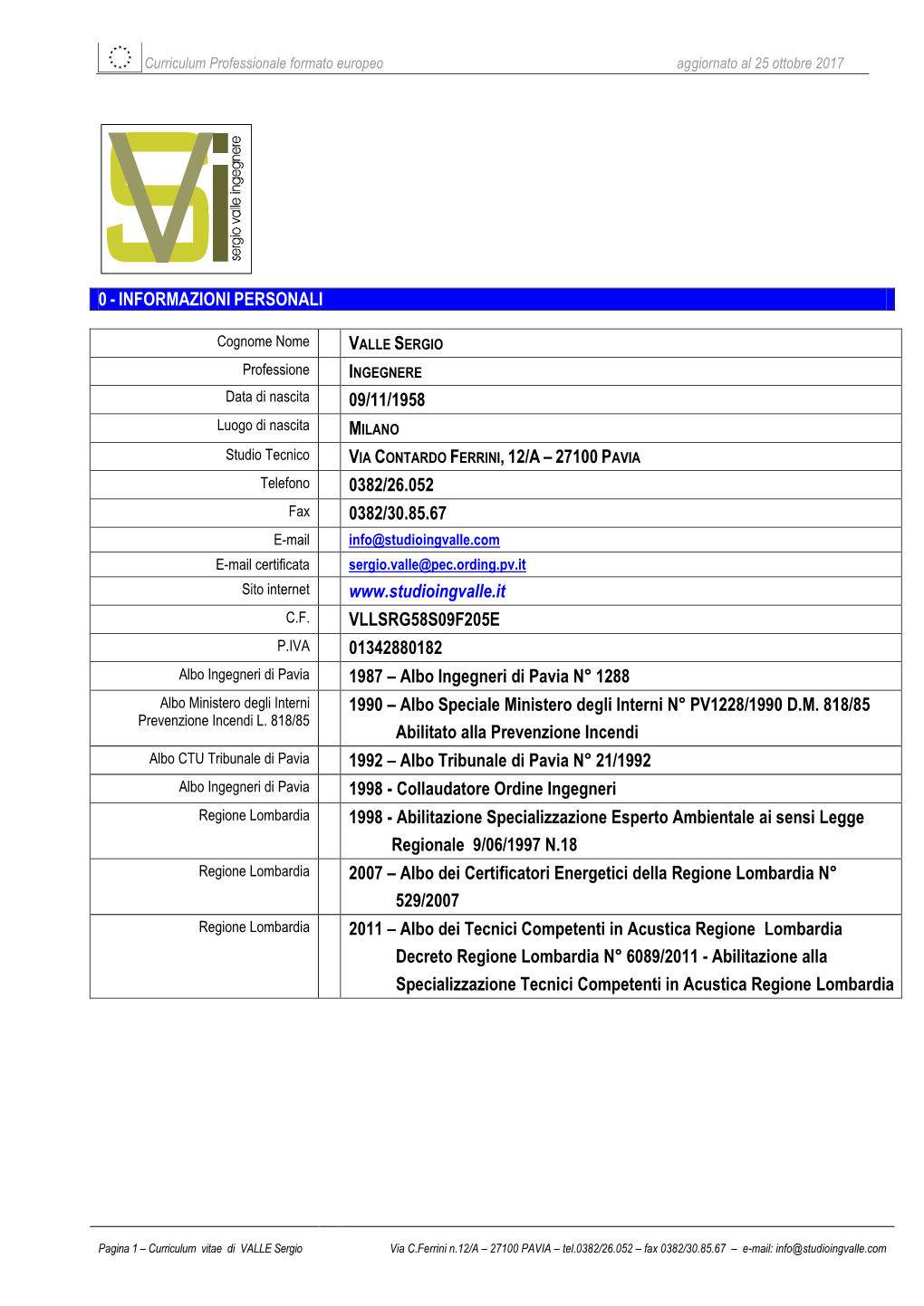 Formato Europeo Per Il Curriculum Vitae