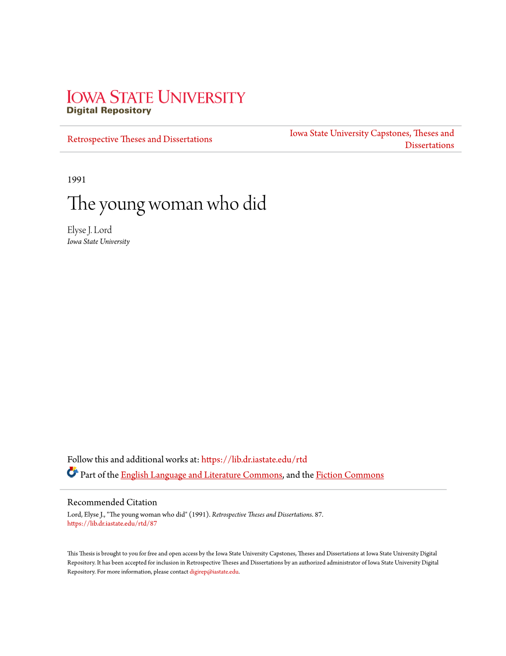 The Young Woman Who Did