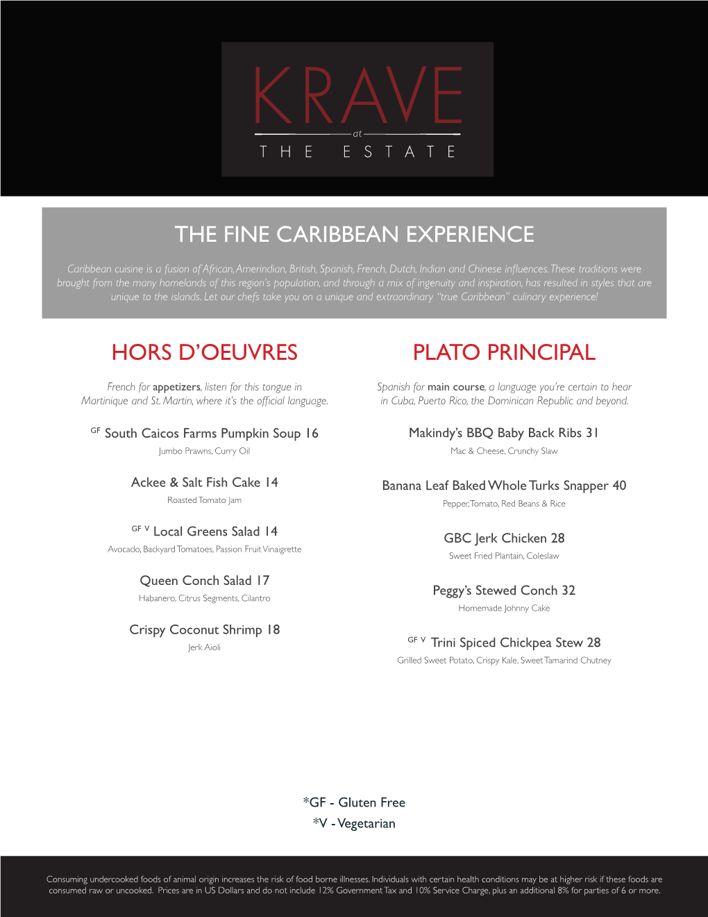 Hors D'oeuvres Plato Principal the Fine Caribbean