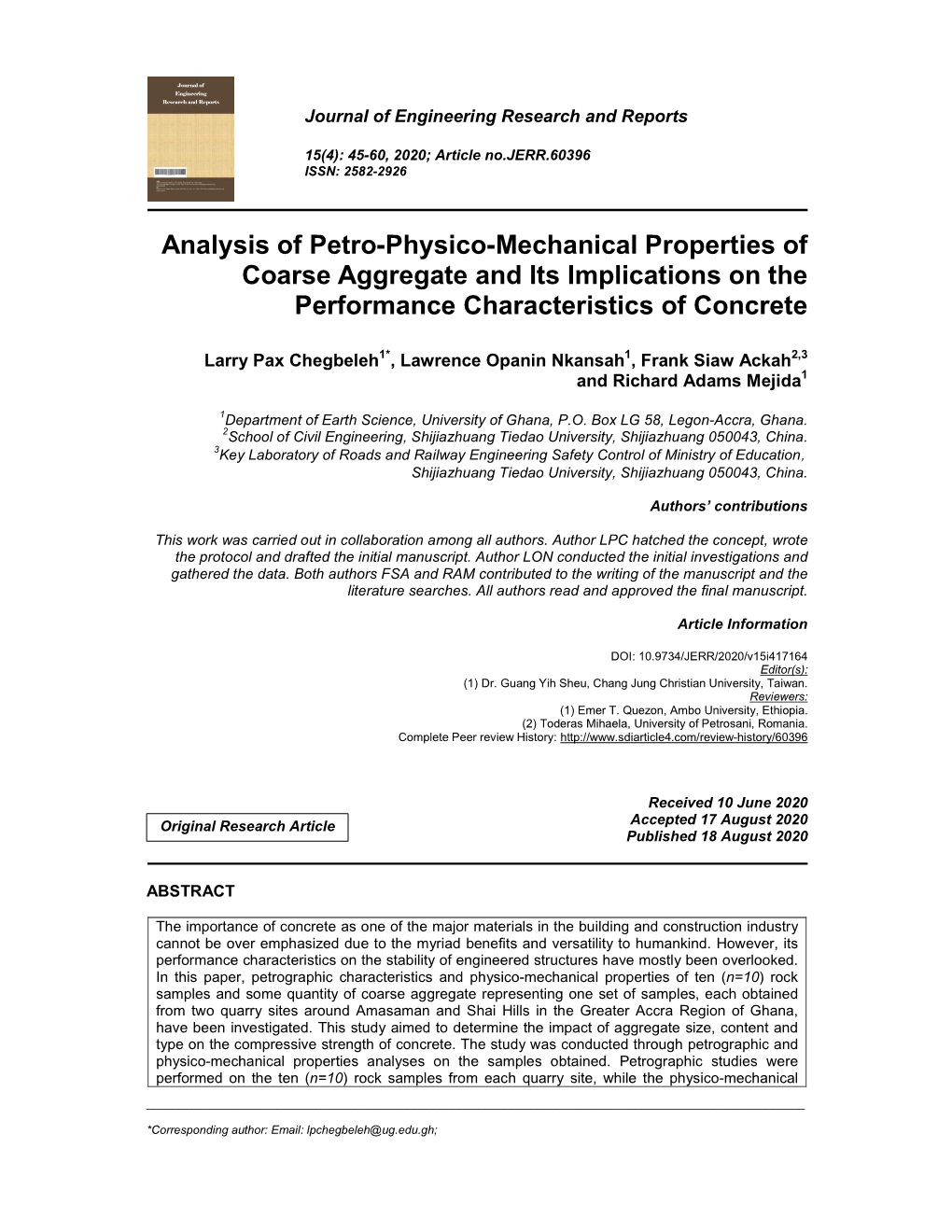 Analysis of Petro-Physico-Mechanical Properties of Coarse Aggregate and Its Implications on the Performance Characteristics of Concrete