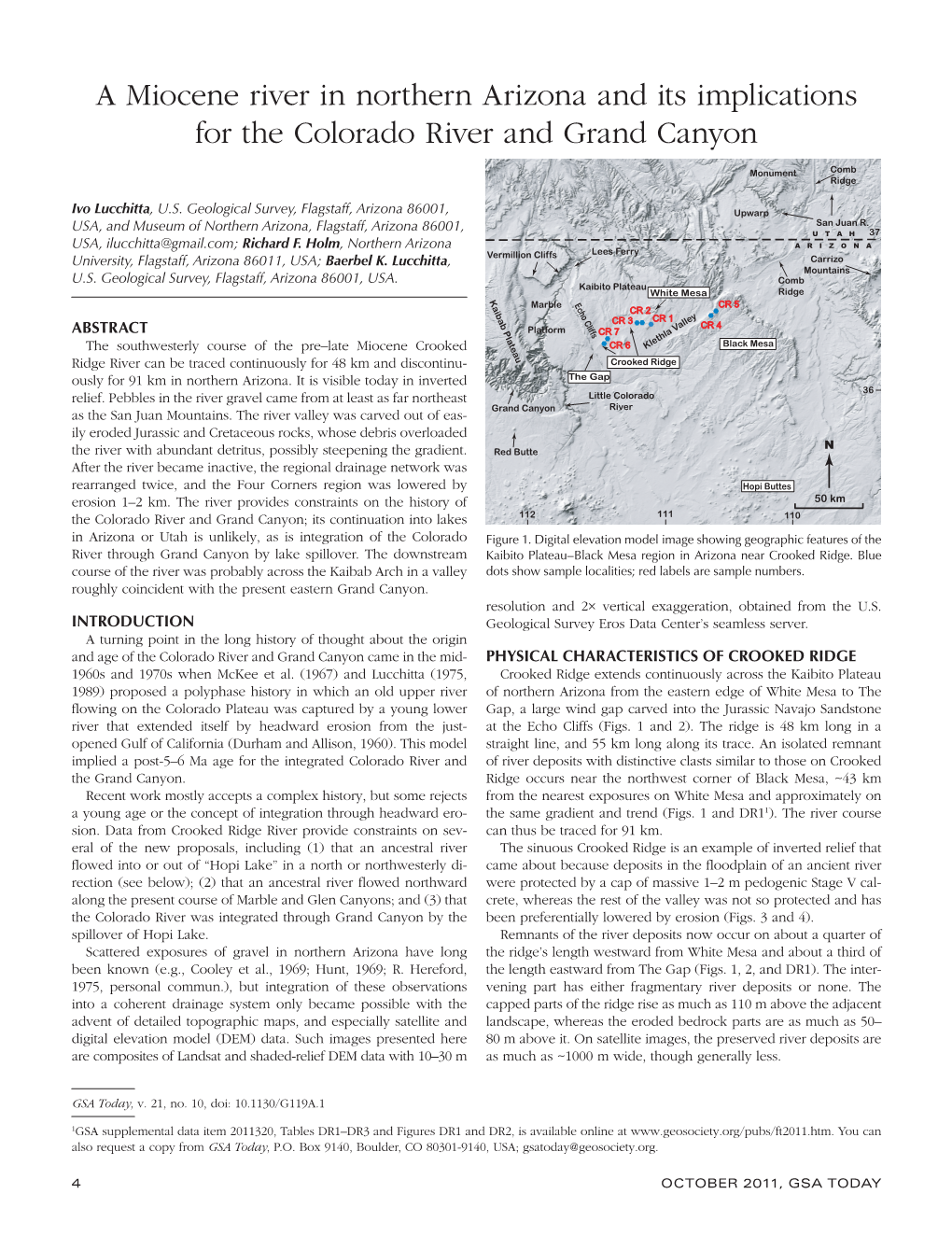 A Miocene River in Northern Arizona and Its Implications for the Colorado River and Grand Canyon