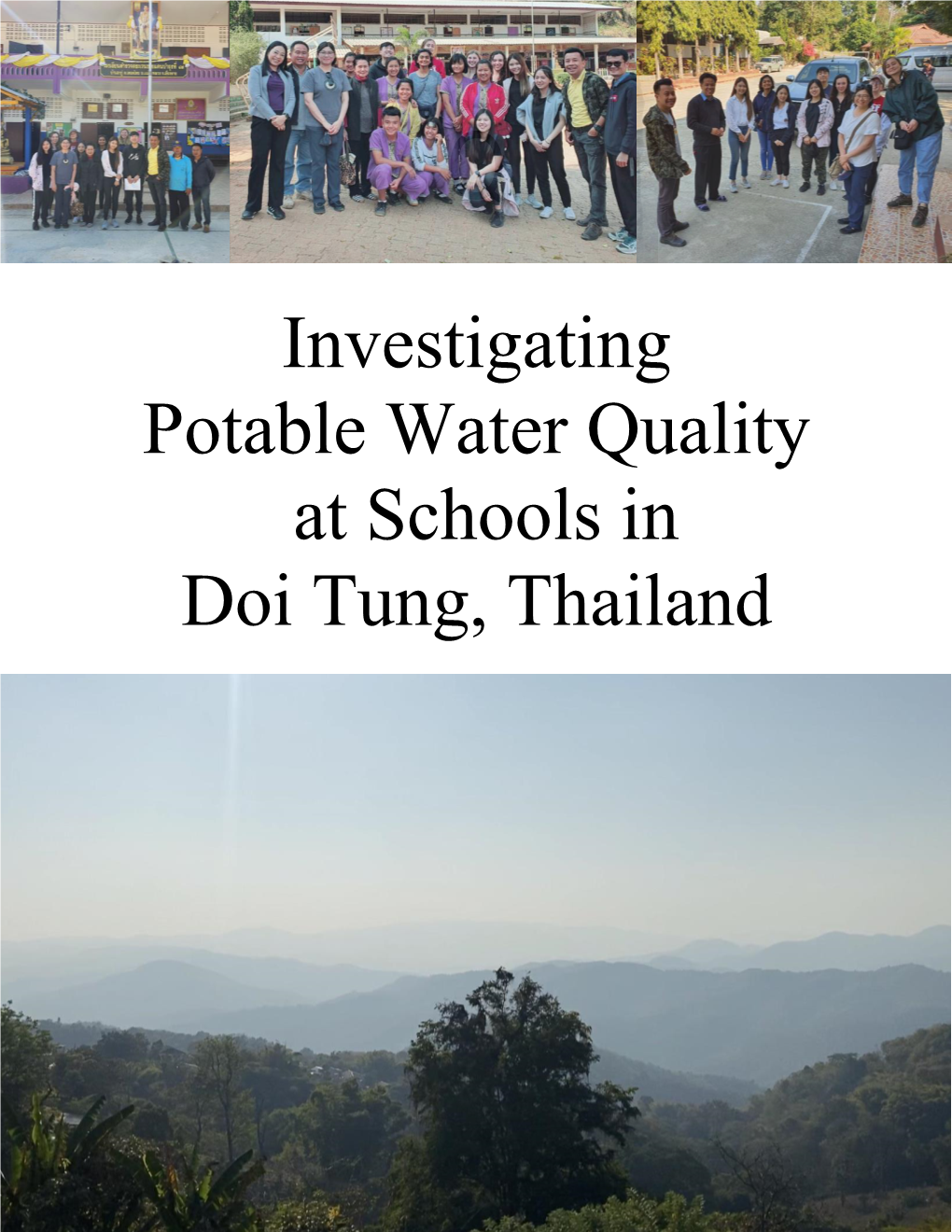 Investigating Potable Water Quality at Schools in Doi Tung, Thailand