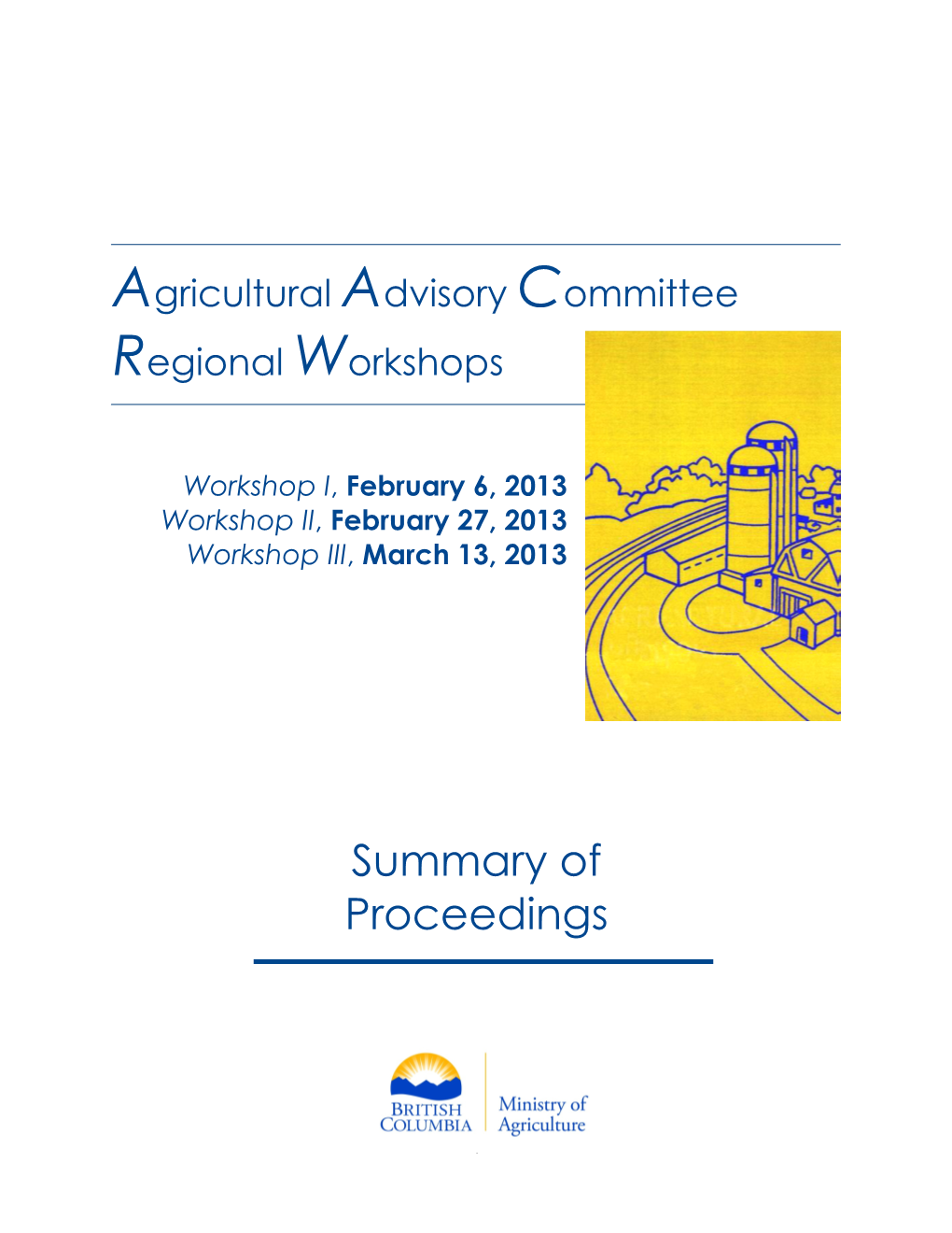 Agricultural Advisory Committee Regional Workshops