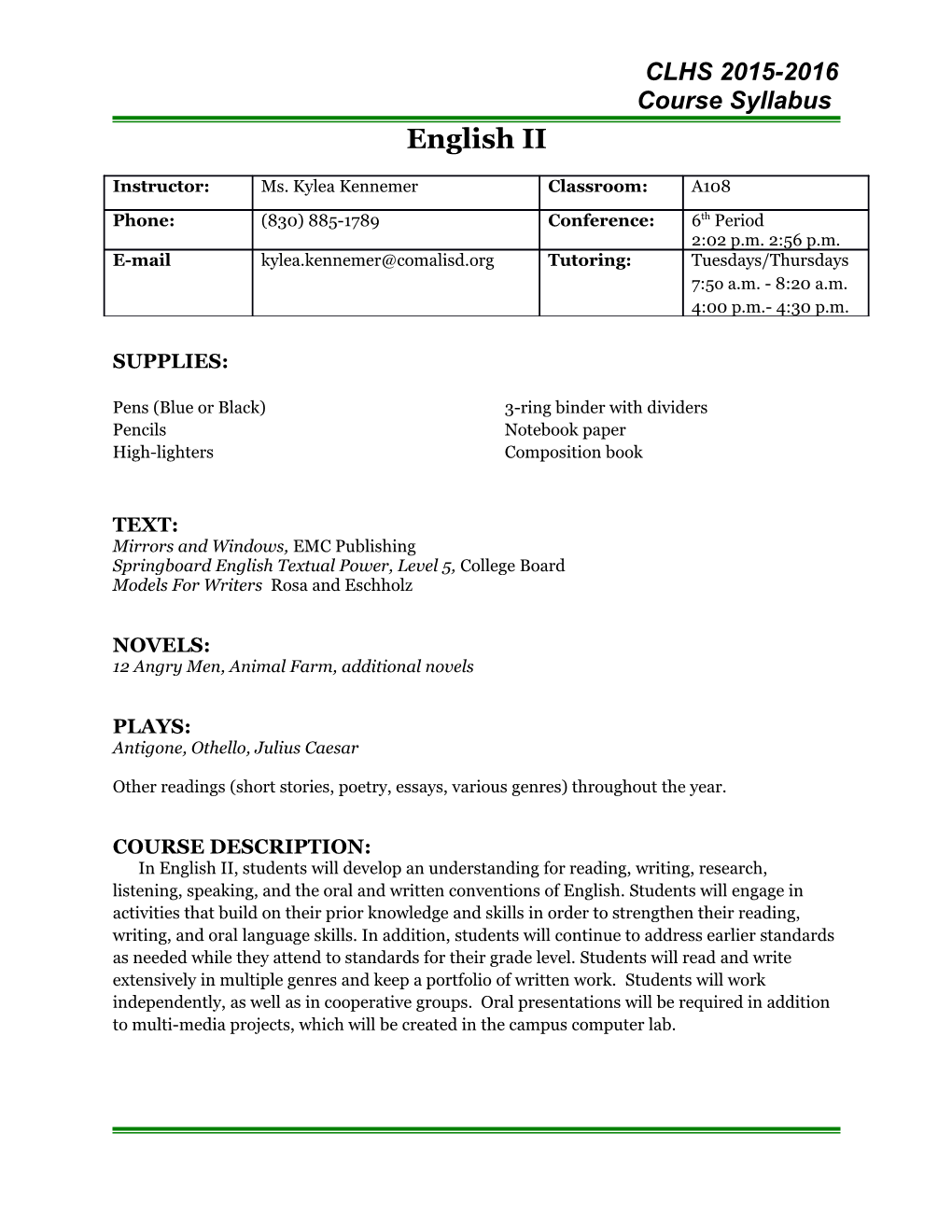 Course Syllabus s17