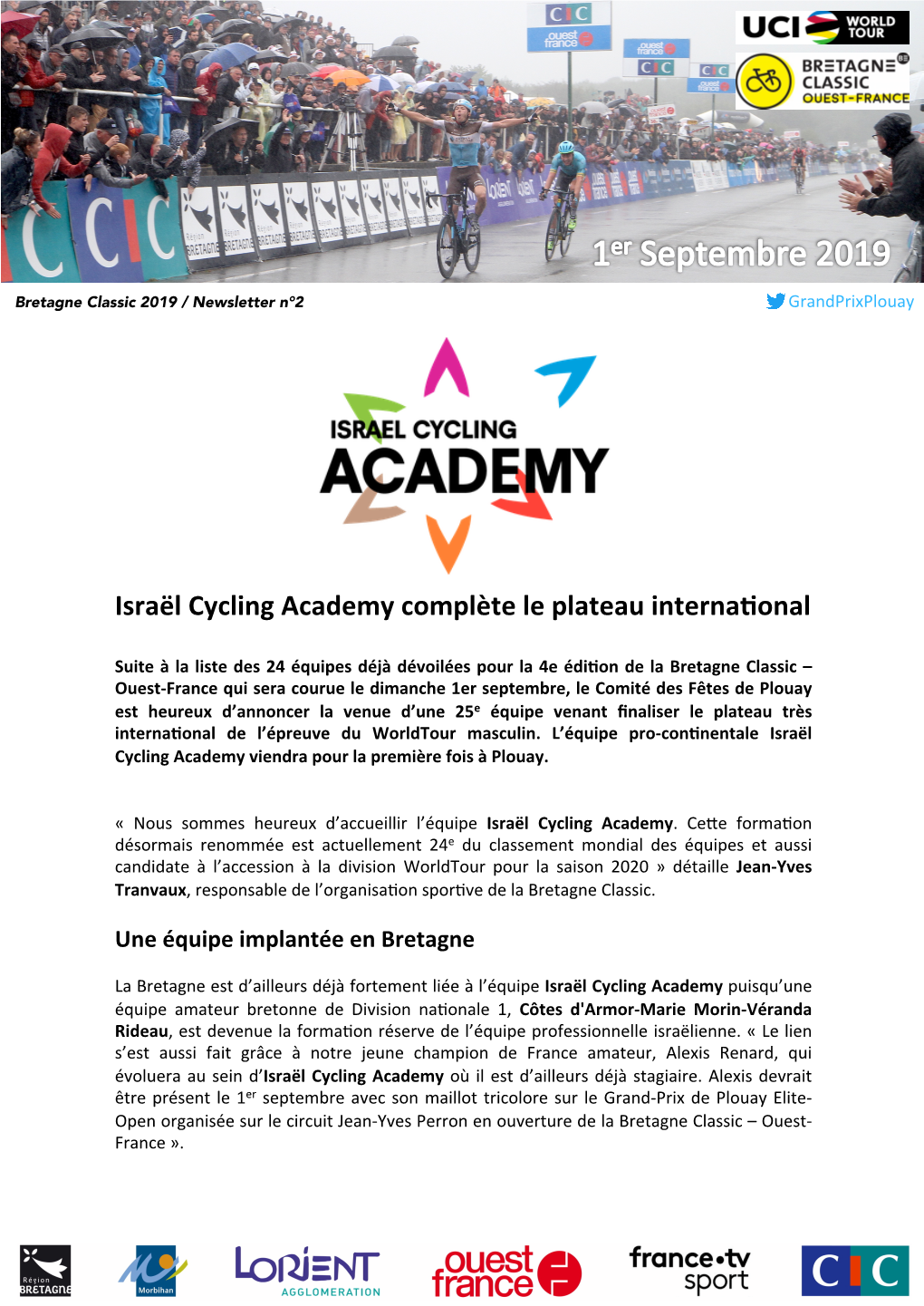 Israël Cycling Academy Complète Le Plateau Internabonal