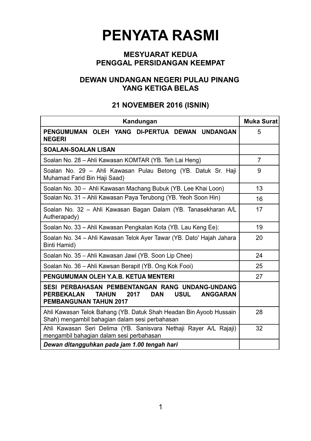 Hansard 21 Nov 2016 Hari Keempat