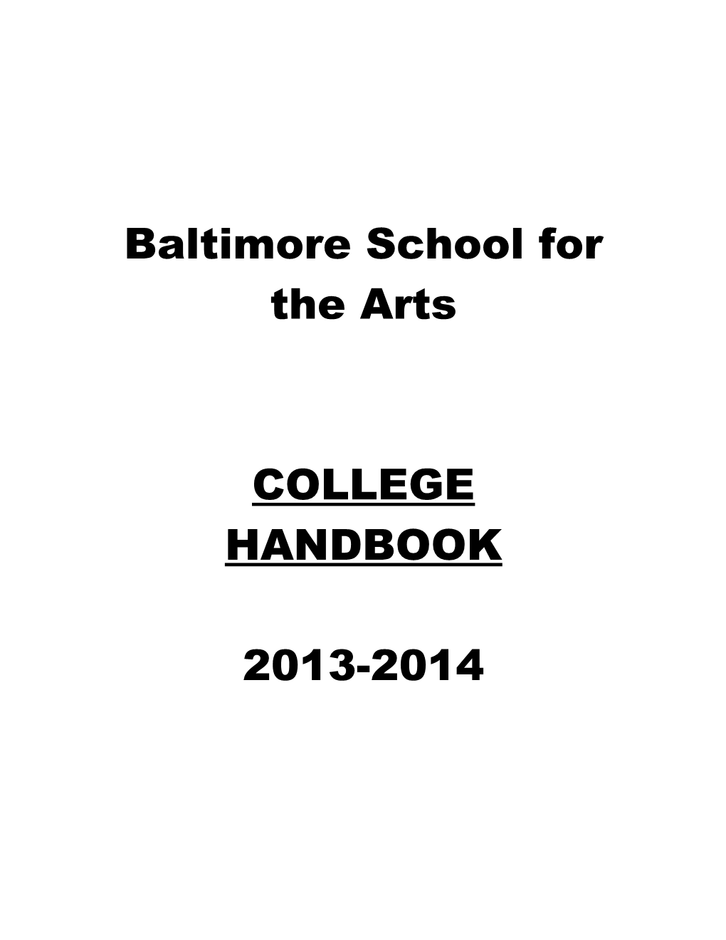 Baltimore School for the Arts