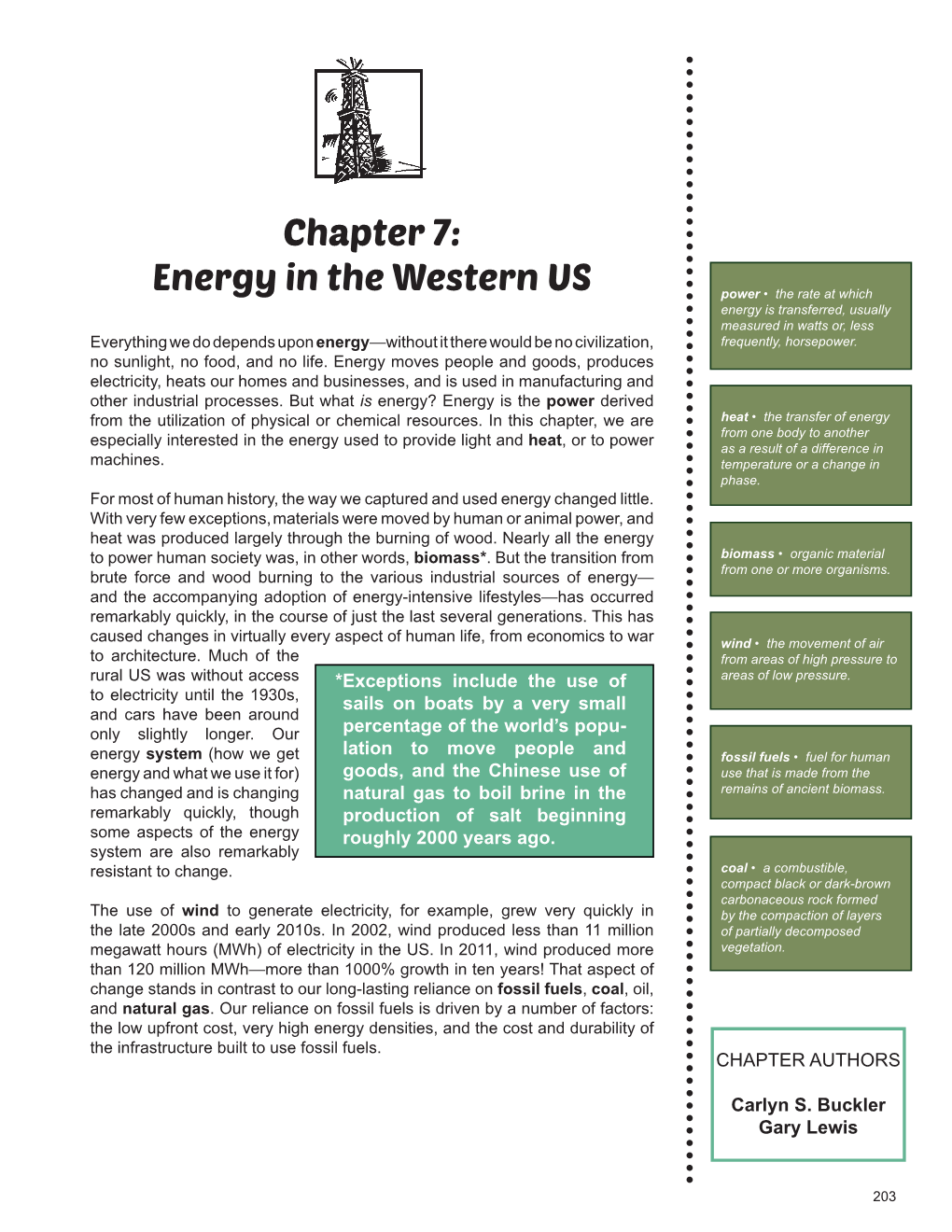 Chapter 7: Energy in the Western US
