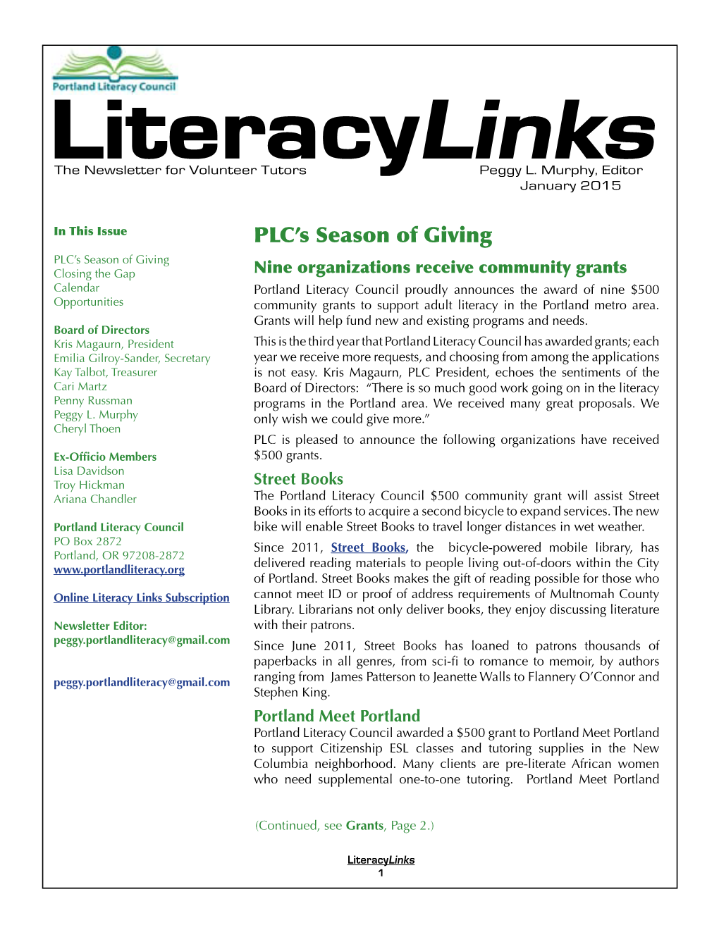 Literacylinks January 2015
