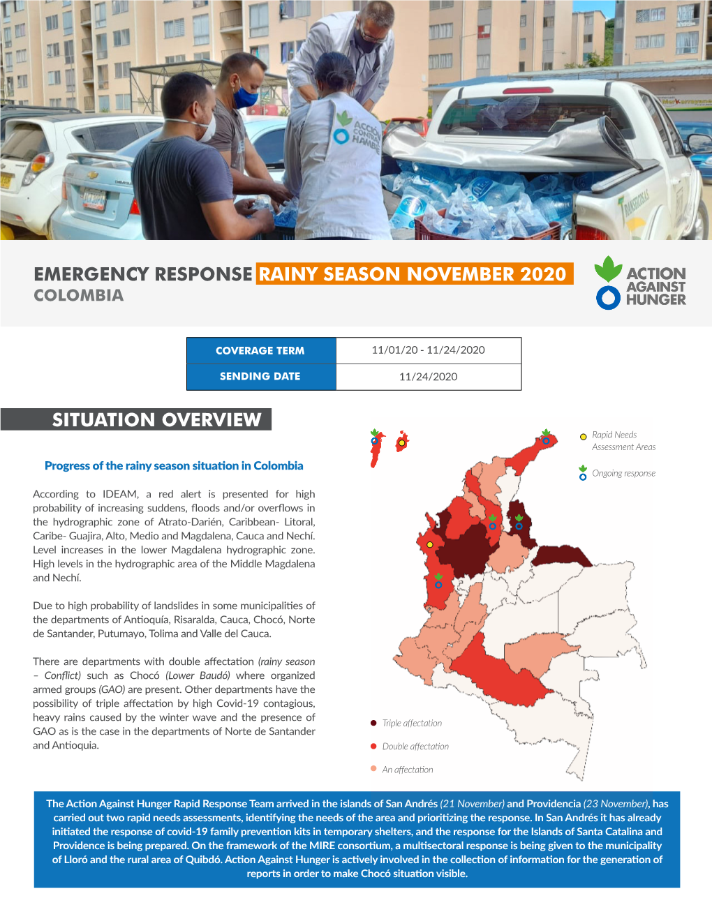 Emergency Response Rainy Season November 2020 Colombia