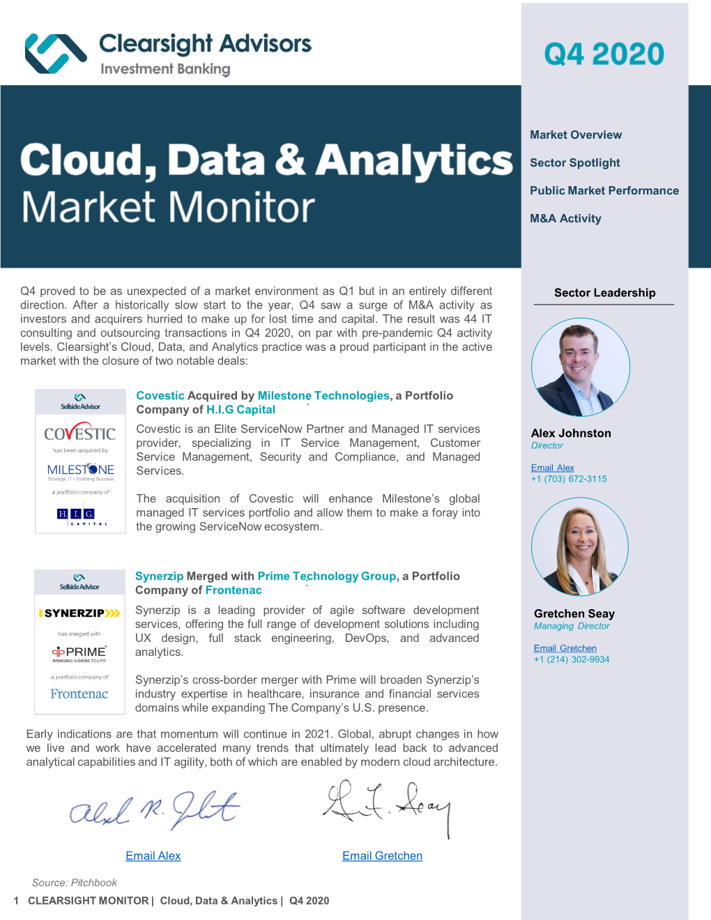 Clearsight Cloud, Data & Analytics Monitor