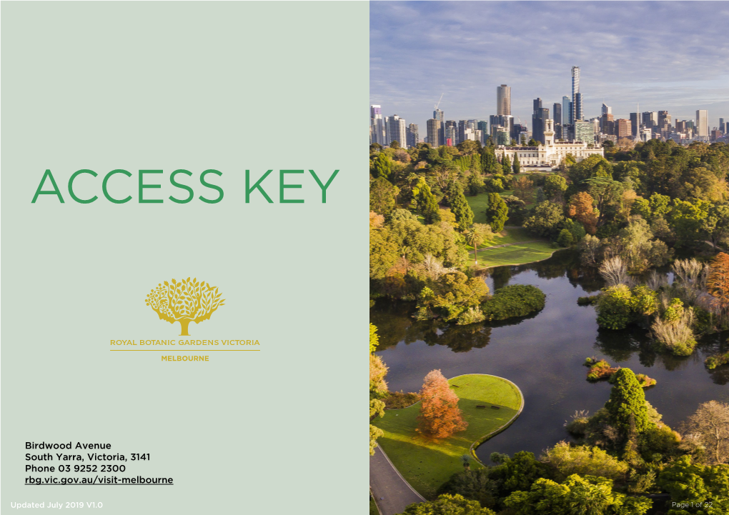 Access Key – Melbourne Gardens