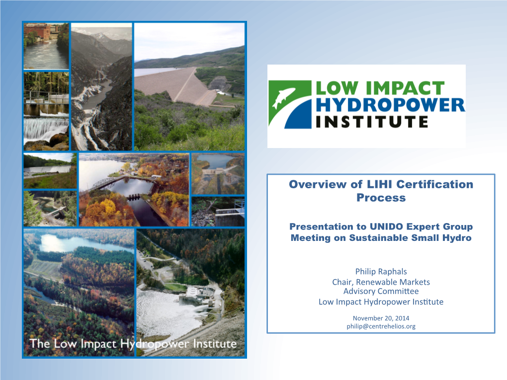 Overview of LIHI Certification Process