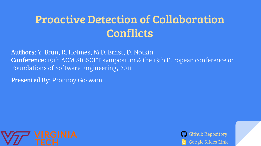 Proactive Detection of Collaboration Conflicts