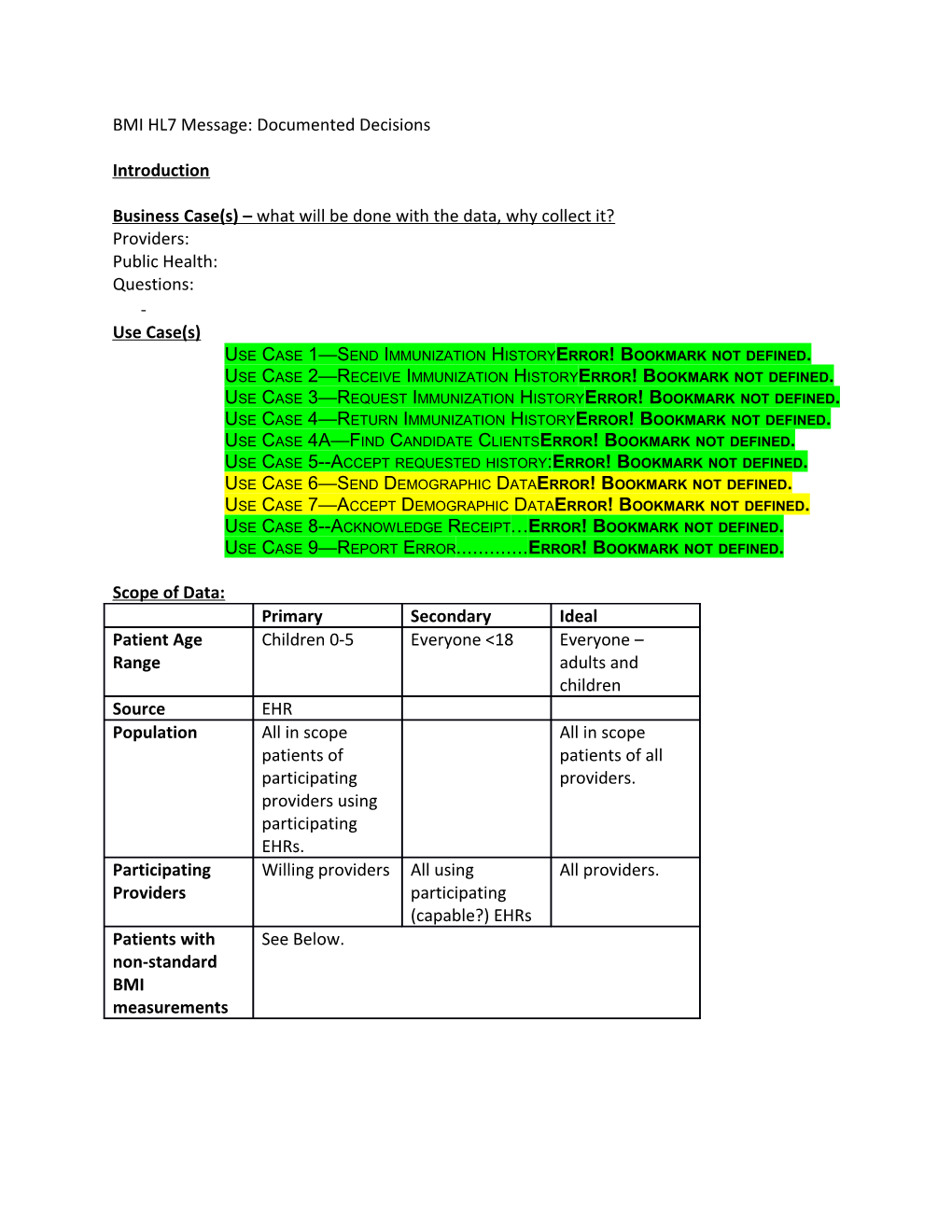 Business Case(S) What Will Be Done with the Data, Why Collect It?