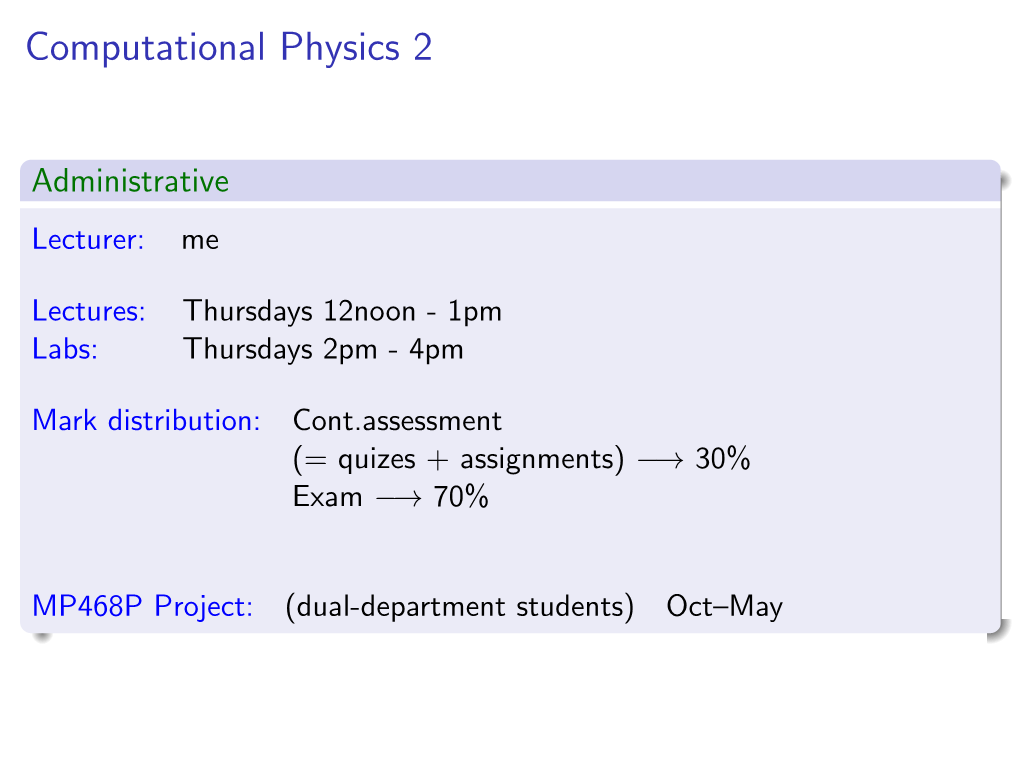 Computational Physics 2